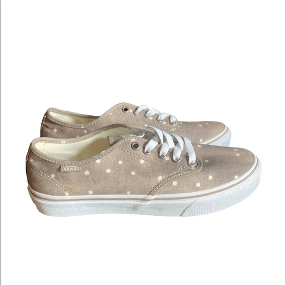 NWOB Women's VANS Washed Look Canvas Polka Dot Skate/Sneakers Size 8.5 Brown - Picture 4 of 11